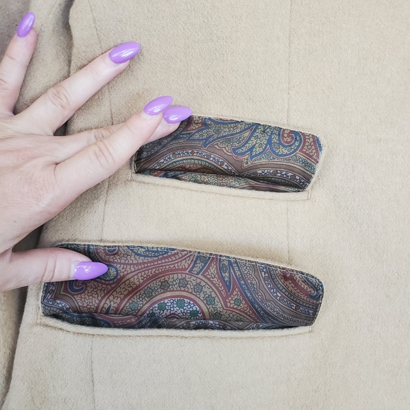 Vintage Lauren Ralph Lauren Wool Coat Neutral Camel Men & Women - Picture 9 of 13